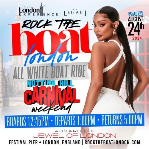 Rock The Boat London All White Boat Ride Party | Notting Hill Carnival 2024 