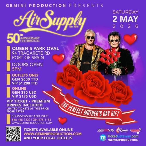 Air Supply 50th Anniversary Tour - Trinidad 