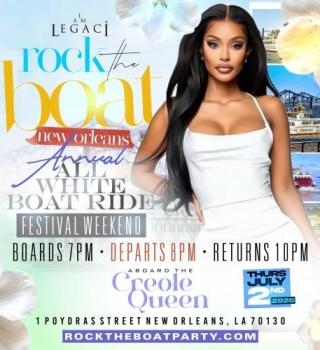 ROCK THE BOAT ANNUAL ALL WHITE BOAT RIDE PARTY ESSENCE FEST WEEKEND 2026 