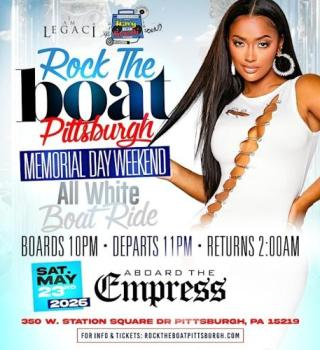 Rock The Boat Pittsburgh All-white Memorial Day Weekend 2026 Party Cruise! 