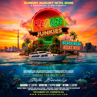REGGAE JUNKIES BEACH WEAR BOAT RIDE - SUNDAY AUGUST 16TH 2026 